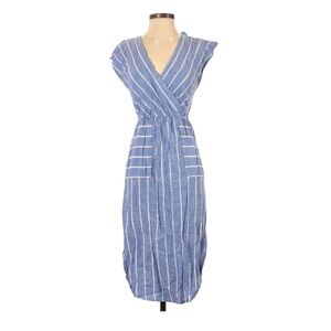 Casual Blue Striped Dress